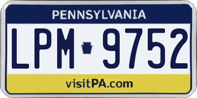PA license plate LPM9752