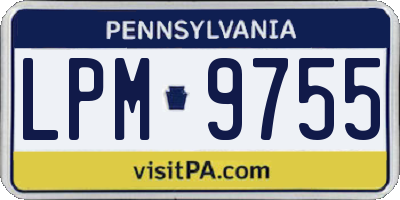 PA license plate LPM9755