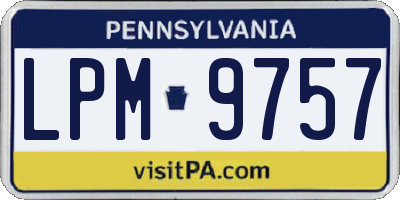 PA license plate LPM9757