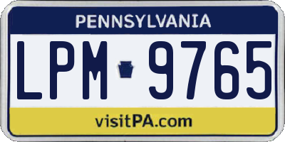 PA license plate LPM9765