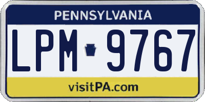 PA license plate LPM9767