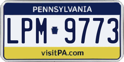PA license plate LPM9773