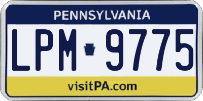 PA license plate LPM9775