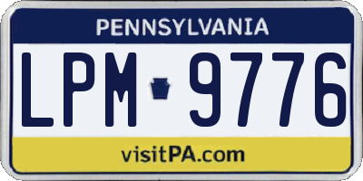 PA license plate LPM9776