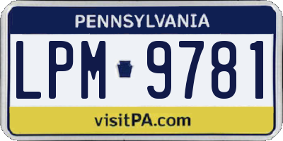 PA license plate LPM9781