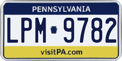 PA license plate LPM9782