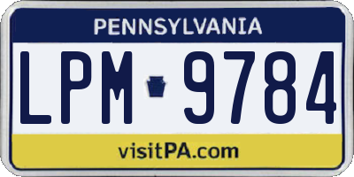 PA license plate LPM9784