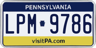 PA license plate LPM9786