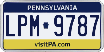 PA license plate LPM9787
