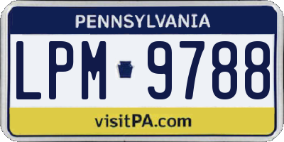 PA license plate LPM9788
