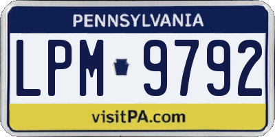 PA license plate LPM9792