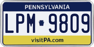 PA license plate LPM9809