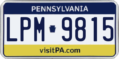 PA license plate LPM9815