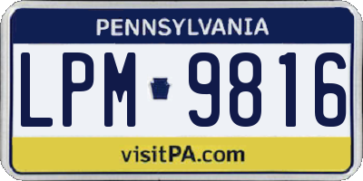 PA license plate LPM9816