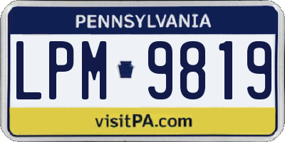 PA license plate LPM9819