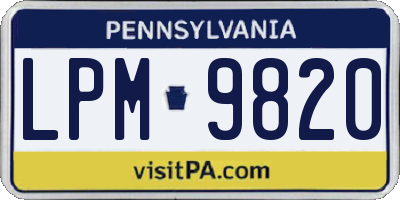 PA license plate LPM9820