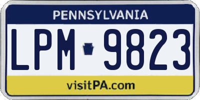PA license plate LPM9823
