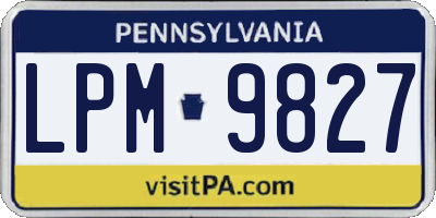 PA license plate LPM9827