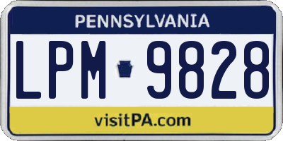 PA license plate LPM9828