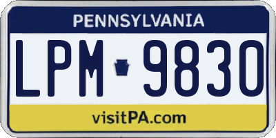 PA license plate LPM9830