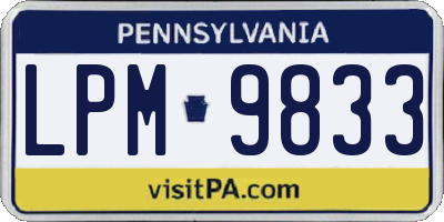 PA license plate LPM9833
