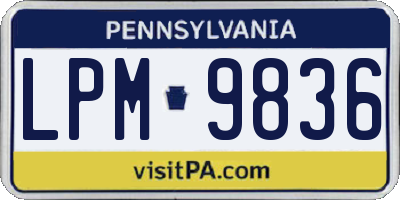 PA license plate LPM9836