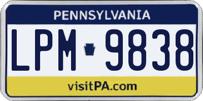 PA license plate LPM9838