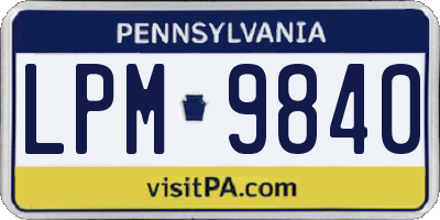 PA license plate LPM9840