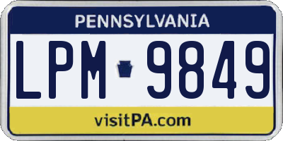 PA license plate LPM9849