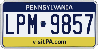 PA license plate LPM9857