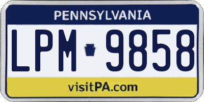 PA license plate LPM9858