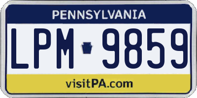 PA license plate LPM9859