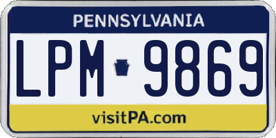 PA license plate LPM9869