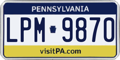 PA license plate LPM9870