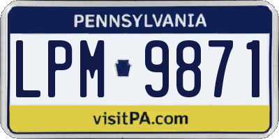 PA license plate LPM9871