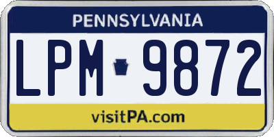 PA license plate LPM9872