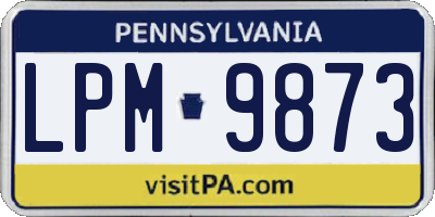 PA license plate LPM9873
