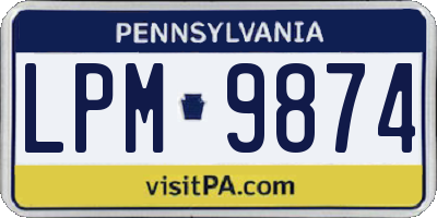 PA license plate LPM9874