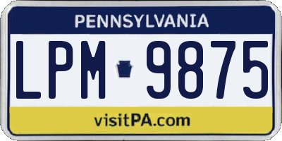 PA license plate LPM9875