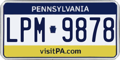 PA license plate LPM9878