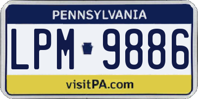 PA license plate LPM9886