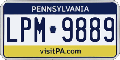 PA license plate LPM9889