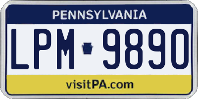 PA license plate LPM9890