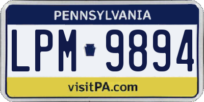 PA license plate LPM9894