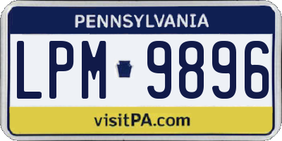 PA license plate LPM9896