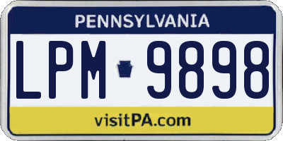 PA license plate LPM9898