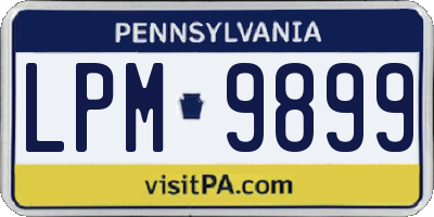 PA license plate LPM9899