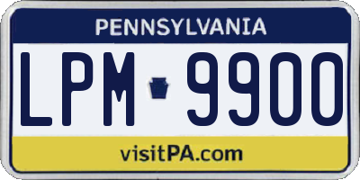 PA license plate LPM9900