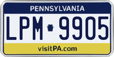 PA license plate LPM9905