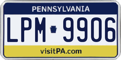 PA license plate LPM9906